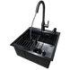 Комплект кухонної мийки Kraft HM 50х50 NANO BLACK PVD (3.0/1.0 мм) DEKOR S3666 фото 8