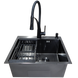 Комплект кухонної мийки Kraft HM 50х50 NANO BLACK PVD (3.0/1.0 мм) S4781 фото 1