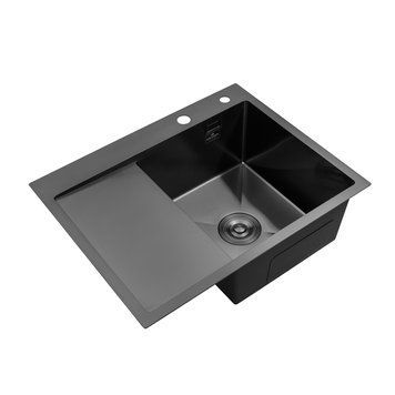 Кухонная мойка Kroner KRP Schwarze - 6350RHM PVD (3.0/1.0 мм) CV031323 фото