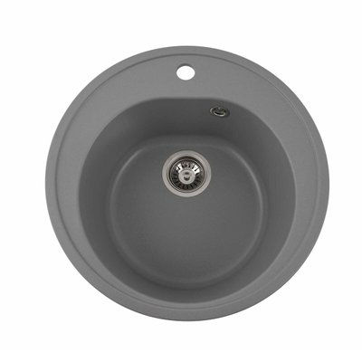 Гранітна мийка для кухні Platinum 510 LUNA матова Сірий металік 3329 фото