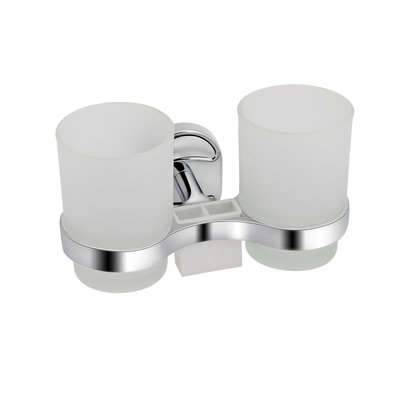 Склянка подвійна з тримачем зубних щіток для ванної кімнати Kroner KRM Elbe - ACG2908 CV022868 фото