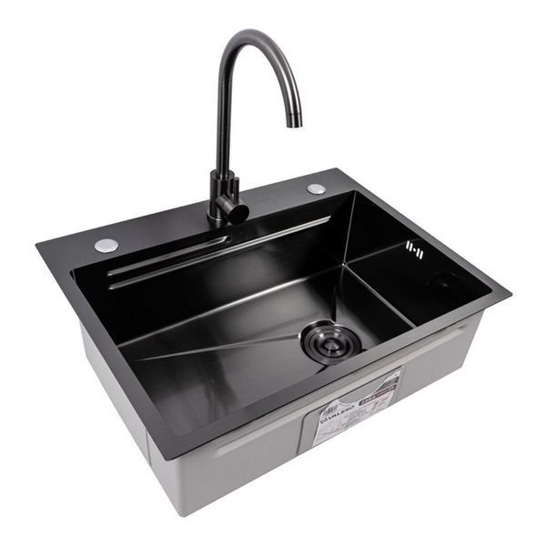 CM 64*50B Кухонна мийка PVD чорна (Work station) Valeso Handmade 50199 фото