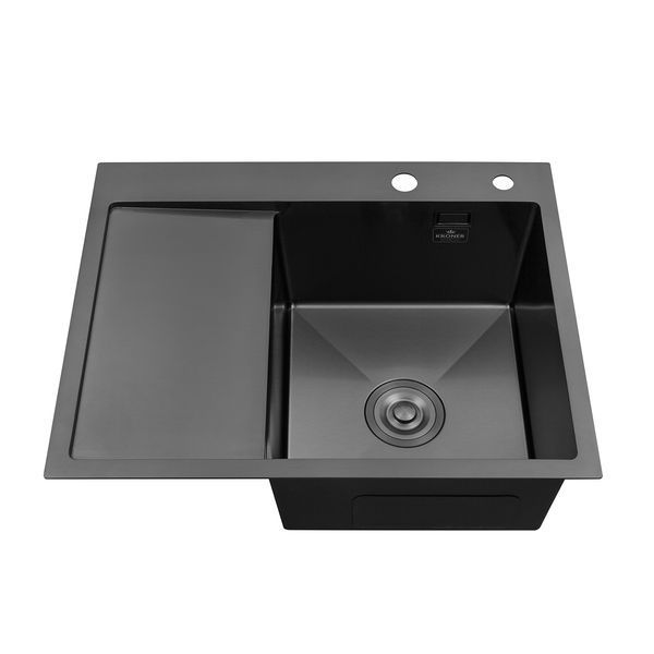Кухонная мойка Kroner KRP Schwarze - 6350RHM PVD (3.0/1.0 мм) CV031323 фото