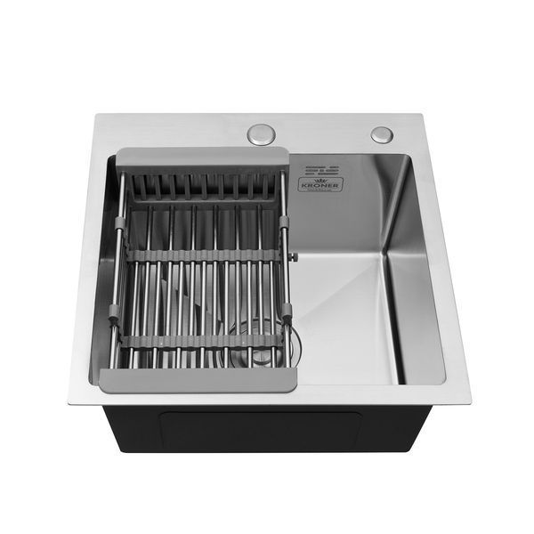 Комплект кухонної мийки Kroner KRP Geb&uuml;rstet - 5050HM (3.0/1.0 мм) S4782 фото