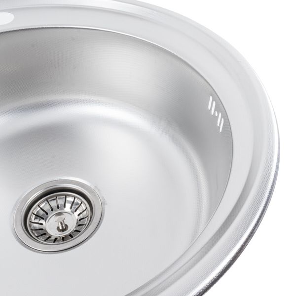 Кухонна мийка з нержавіючої сталі Platinum 510 ДЕКОР (0,6/170 мм) 11575 фото