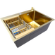 Кухонная мойка Kraft NANO GOLD PVD HS60*45 (3.0/1.0 мм) декор SM25760 фото 4