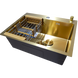 Кухонная мойка Kraft NANO GOLD PVD HS60*45 (3.0/1.0 мм) декор SM25760 фото 2