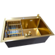 Кухонная мойка Kraft NANO GOLD PVD HS60*45 (3.0/1.0 мм) декор SM25760 фото 3
