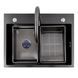 CM 64*50B Кухонна мийка PVD чорна (Work station) Valeso Handmade 50199 фото 4