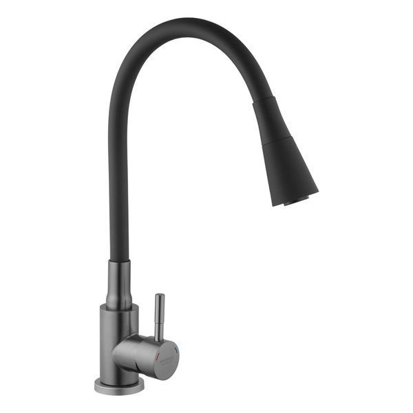 Комплект кухонної мийки Kraft HM 6845 NANO BLACK S4875 фото