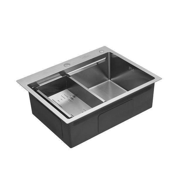 Комплект кухонної мийки Kroner KRP Geb&uuml;rstet - 6350HM (3.0/1.0 мм) S4983 фото