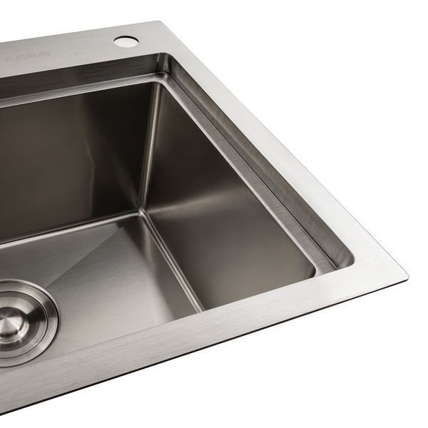 Кухонна мийка нержавійка 78*43 R Platinum Handmade (два отвори, круглий сифон 3,0/0,8) 42233 фото