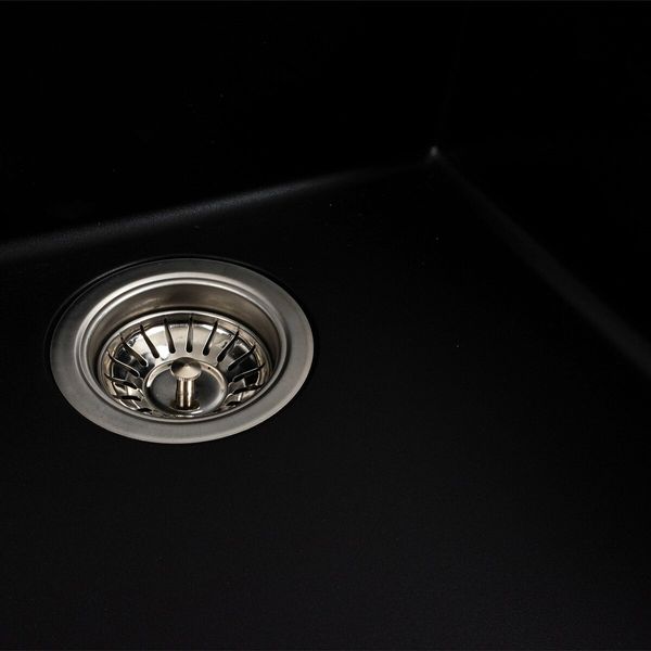 Гранітна мийка для кухні Platinum 4040 RUBA матовий чорний 41517 фото