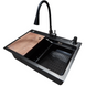 Комплект кухонної мийки Kraft HM 6845 NANO BLACK S4875 фото 3