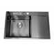 Чорна мийка для кухні з крилом із неіржавкої сталі накладна Nett NB-7848 1425703754 фото 4