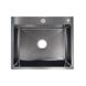 Мийка для кухні інтегрована Lidz Handmade H6050B (LDH6050BPVD43621) Brushed Black PVD 3,0/0,8 мм SD00049745 фото 1