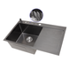 Чорна мийка для кухні з крилом із неіржавкої сталі накладна Nett NB-7848 1425703754 фото 2