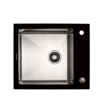 Кухонная мойка Platinum Handmade BLACK GLASS 600x510x200 23641 фото