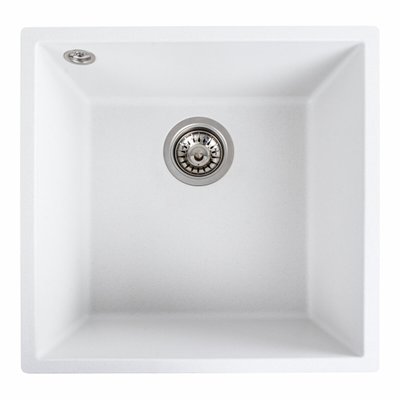 Гранітна мийка для кухні Platinum 4040 RUBA матовий білосніжний 41518 фото