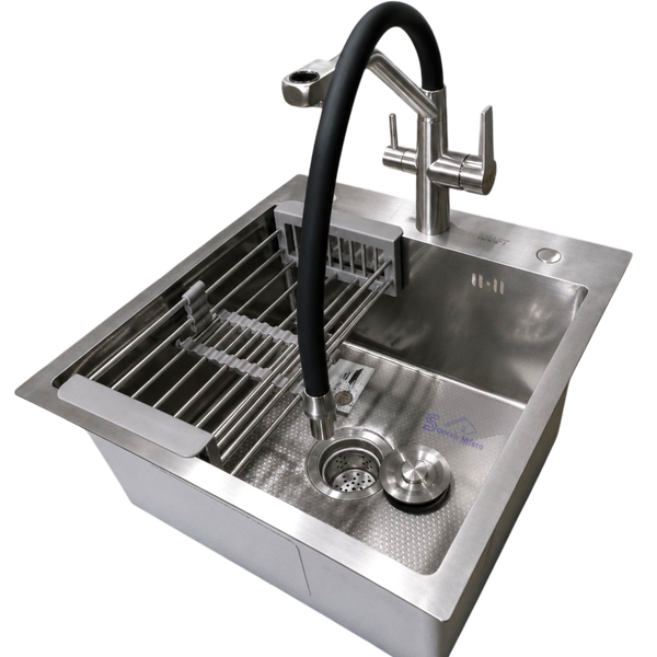 Комплект кухонної мийки Kraft KRF 5050 decor (3.0/1.0 мм) S4984 фото