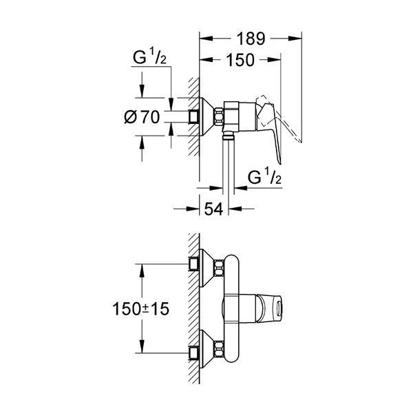 Змішувач для душу Grohe BauLoop 23340000 CV031166 фото