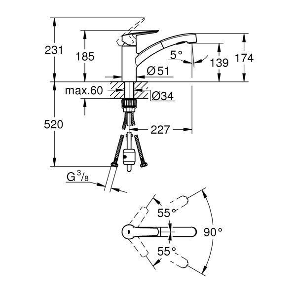 Смеситель для кухни Grohe QuickFix Start 30531001 CV030586 фото