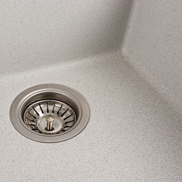 Гранітна мийка для кухні Platinum 4040 RUBA матова біла в крапку 41636 фото