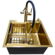 Комплект кухонної мийки Kraft NANO GOLD PVD HS50*50 (3.0/1.0 мм) декор S2280 фото 8