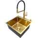 Комплект кухонної мийки Kraft NANO GOLD PVD HS50*50 (3.0/1.0 мм) декор S2280 фото 10