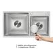 Мийка для кухні з двома чашами інтегрована Lidz Handmade H7843 (LDH7843BRU35387) Brushed Steel 3,0/0,8 мм SD00041491 фото 2