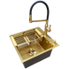 Комплект кухонної мийки Kraft NANO GOLD PVD HS50*50 (3.0/1.0 мм) декор S2280 фото 1