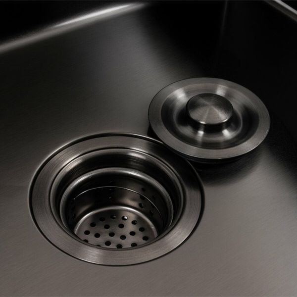 Комплект кухонной мойки Valeso Handmade черная 50*50 PVD VALESO Handmade 2,0/0,5 S4949 фото