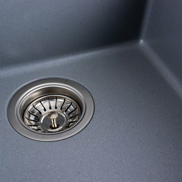 Гранітна мийка для кухні Platinum 4040 RUBA матовий сірий металік 41519 фото