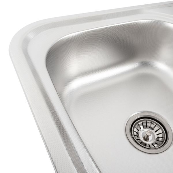 Кухонна мийка з нержавіючої сталі Platinum ДЕКОР 7549 (0,8/180 мм) 11594 фото