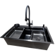 Комплект кухонної мийки Kraft HM 6846 NANO BLACK DECOR S4935 фото 4