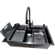 Комплект кухонної мийки Kraft HM 6846 NANO BLACK DECOR S4935 фото 2