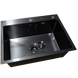 Комплект кухонної мийки Kraft NANO BLACK PVD Декор HS60*45 (3.0/1.0 мм)+Змішувач для кухні з висувним шлангом S4986 фото 13