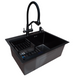 Комплект кухонной мойки Kraft NANO BLACK PVD HS54*48 (3.0/1.0 мм) декор S3671 фото 6