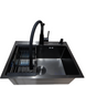 Комплект кухонной мойки Kraft NANO BLACK PVD HS60*45 (3.0/1.0 мм) декор S4986 фото 8