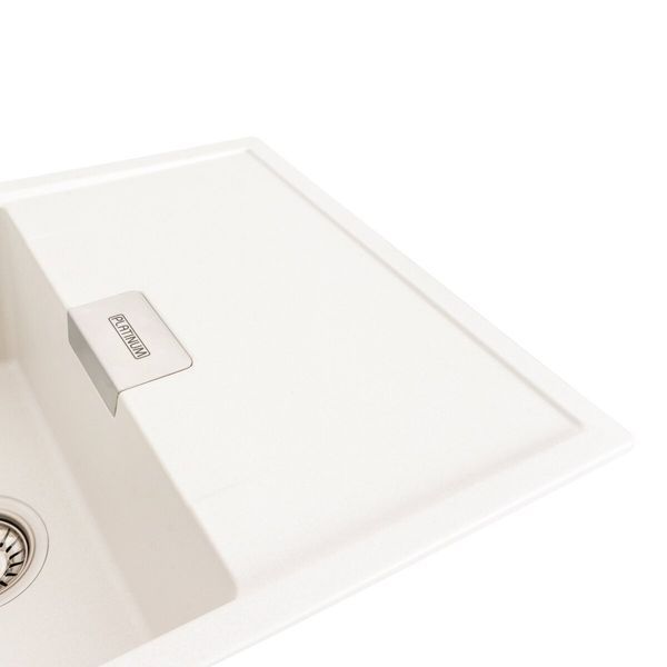 Гранитная мойка для кухни Platinum 8650 DIAMOND матовая (белоснежная) 39818 фото