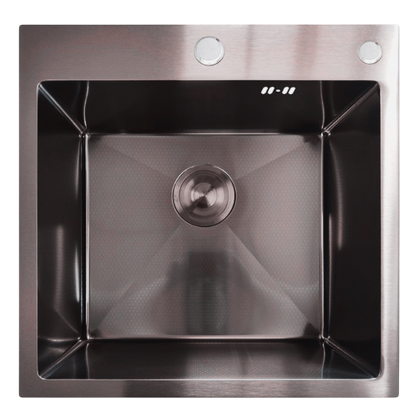 Кухонна мийка Kraft HM 50х50 NANO BLACK (DECOR) PVD (3.0/1.0 мм) S3571 фото