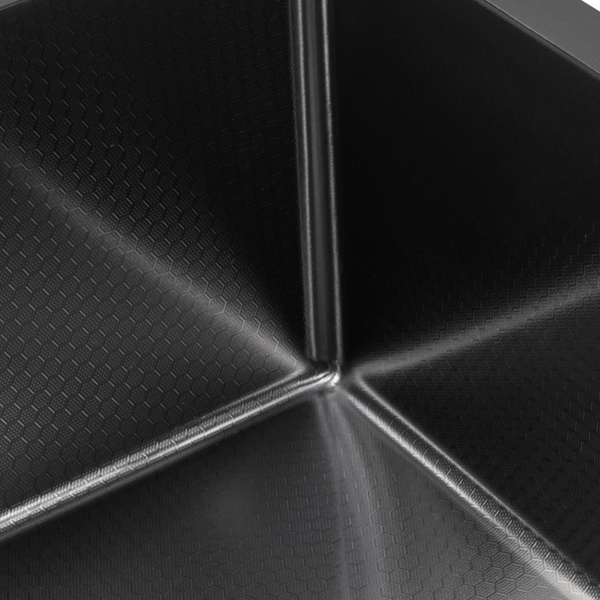Комплект кухонної мийки Kraft HM 50х50 NANO BLACK (DECOR) PVD (3.0/1.0 мм) S4955 фото
