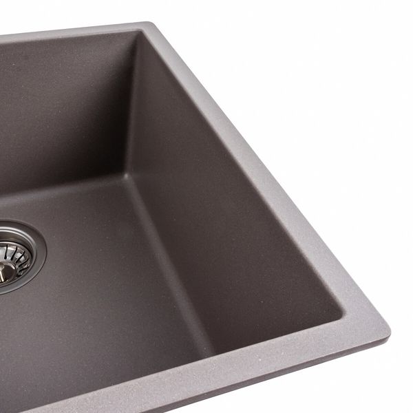 Гранітна мийка для кухні Platinum 4040 RUBA матова Дюна 41640 фото