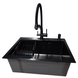 Комплект кухонной мойки Kraft NANO BLACK PVD HS60*45 (3.0/1.0 мм) декор S4987 фото 5