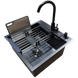 Комплект кухонної мийки Kraft HM 50х50 NANO BLACK (DECOR) PVD (3.0/1.0 мм) S4955 фото 5