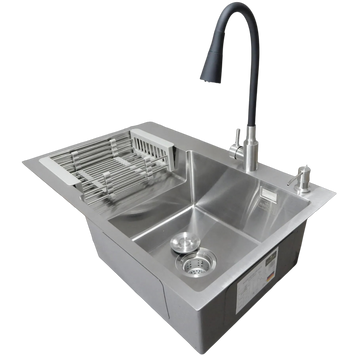 Комплект кухонної мийки Kroner Handmade HS l 780х480 (3.0/1.0 мм) S4838 фото