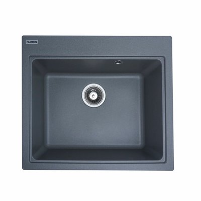 Гранітна мийка для кухні Platinum 5852 VESTA матова Сірий мусон 3532 фото