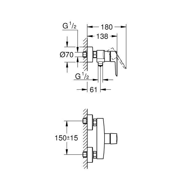 Змішувач для душу Grohe QuickFix Start 322792432 CV032138 фото