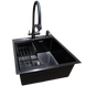 Комплект кухонной мойки Kraft HM 50х50 NANO BLACK PVD (3.0/1.0 мм) DEKOR S3572 фото 10