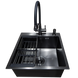 Комплект кухонной мойки Kraft HM 50х50 NANO BLACK PVD (3.0/1.0 мм) DEKOR S3572 фото 9